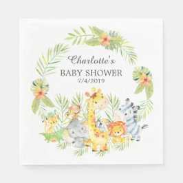 Oerwoud Dieren Neutraal Baby shower Papieren serve Servet