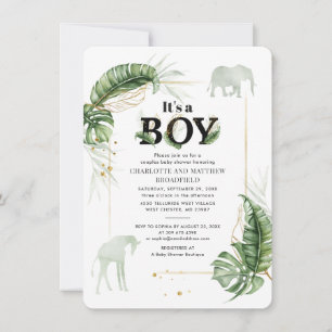Oerwoud Dieren Olifant Koppels Baby shower Kaart