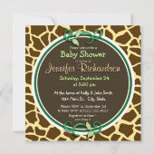 Oerwoud Dieren op Bruine Giraffe Dierenprint Kaart (Achterkant)