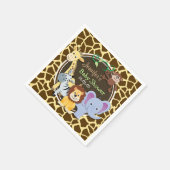 Oerwoud Dieren op Bruine Giraffe Dierenprint Servet (Hoek)