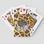 Oerwoud Dieren op Bruine Giraffe Dierenprint Speelkaarten (Achterkant)