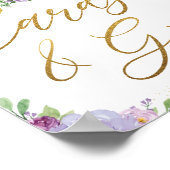 Oerwoud Dieren Paarse Kaarten van flora en fauna Poster (Hoek)