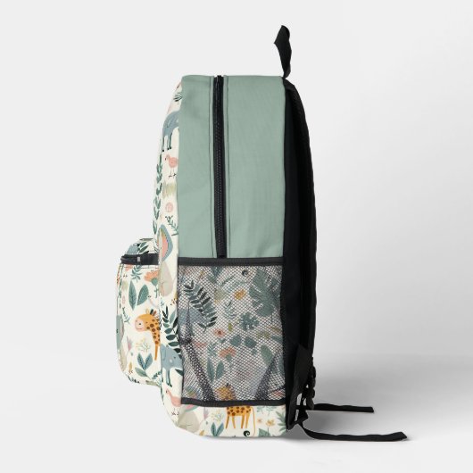 Oerwoud Dieren Pastels Terug naar School Custom Ki Bedrukte Rugzak (Rechts)