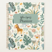 Oerwoud Dieren Pastels Terug naar School Custom Ki Planner (Voorkant)