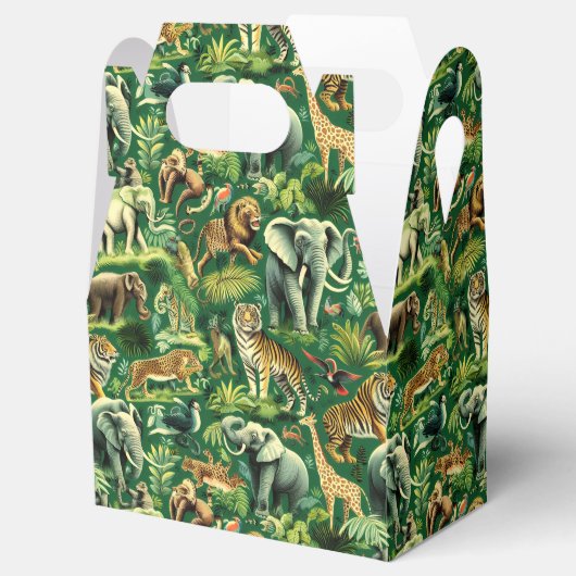  Oerwoud Dieren Patroon Bedankdoosjes (Geopend)