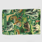  Oerwoud Dieren Patroon Golfhanddoek (Horizontaal)