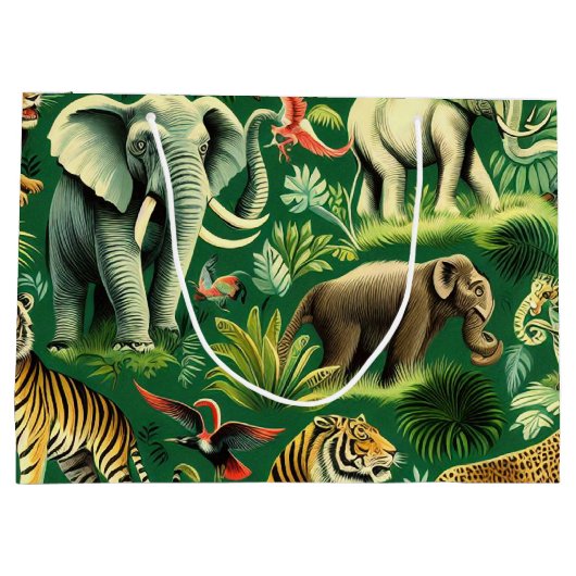  Oerwoud Dieren Patroon Groot Cadeauzakje (Achterkant)