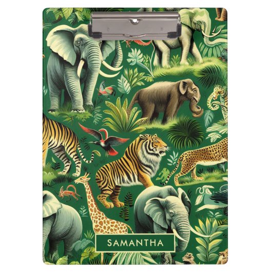 Oerwoud Dieren Patroon Klembord (Voorkant)
