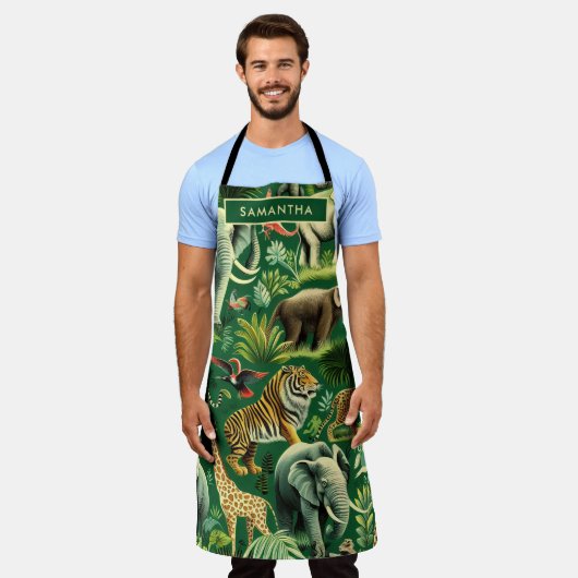  Oerwoud Dieren Patroon Schort (Gedragen)