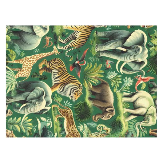  Oerwoud Dieren Patroon Tafelkleed (Voorkant (Horizontaal))