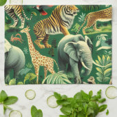  Oerwoud Dieren Patroon Theedoek (Gevouwen)