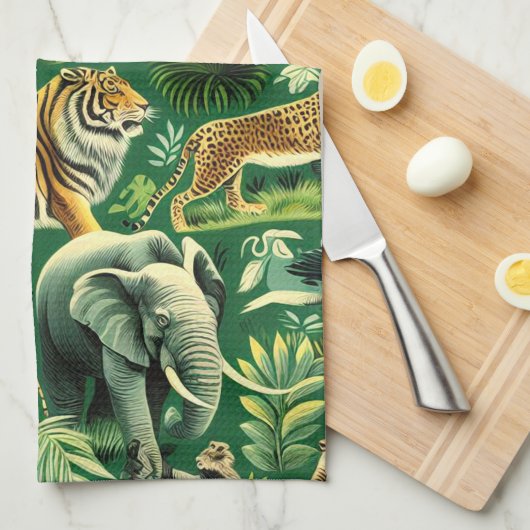 Oerwoud Dieren Patroon Theedoek (Quarter Fold)