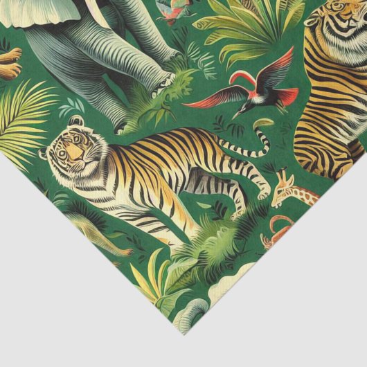 Oerwoud Dieren Patroon Tissuepapier (Detail)