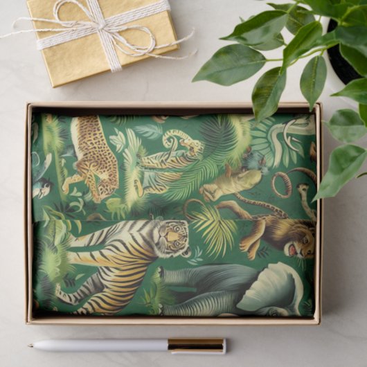 Oerwoud Dieren Patroon Tissuepapier (Geschenk)