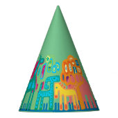 Oerwoud dieren pet verjaardagsfeestje  feesthoedjes (Voorkant)