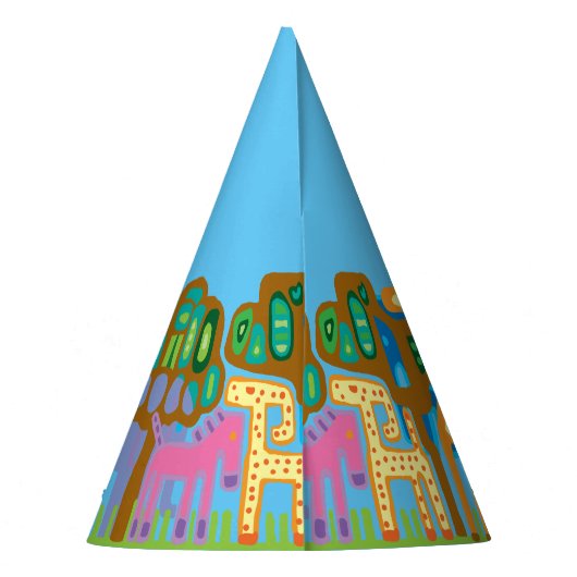 Oerwoud dieren pet verjaardagsfeestje feesthoedjes (Achterkant)