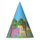 Oerwoud dieren pet verjaardagsfeestje feesthoedjes (Voorkant)