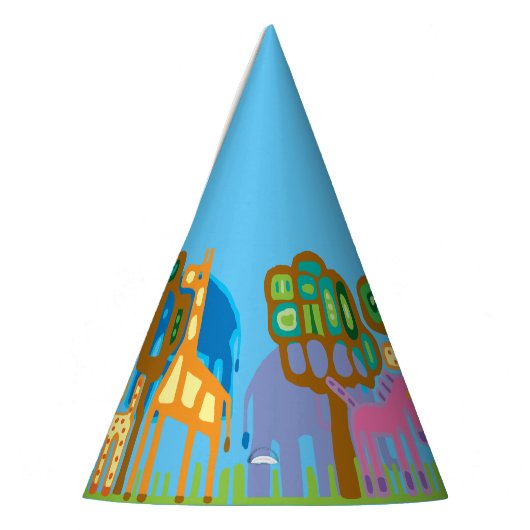 Oerwoud dieren pet verjaardagsfeestje feesthoedjes (Links)