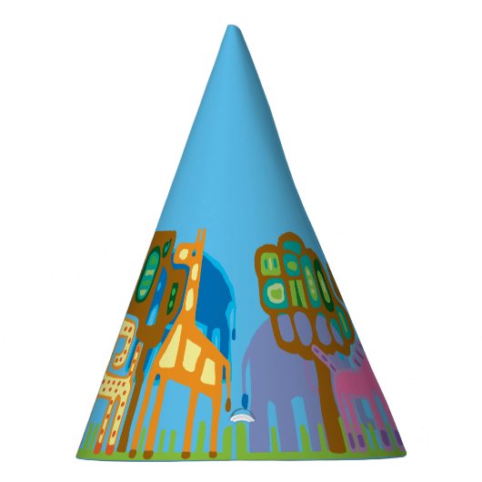 Oerwoud dieren pet verjaardagsfeestje  feesthoedjes (Rechts)