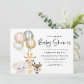 Oerwoud dieren Quarantine Drive by Baby shower Kaart (Staand voorkant)