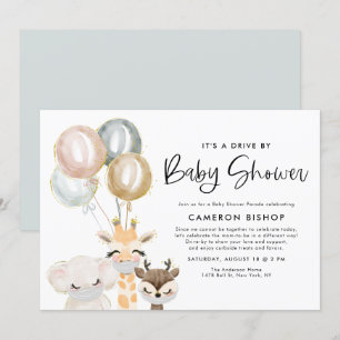 Oerwoud dieren Quarantine Drive by Baby shower Kaart