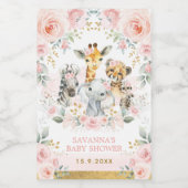  Oerwoud Dieren Roze Blush Bloemen Favors Wijn Etiket (Enkel label)