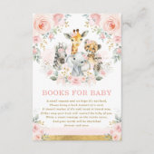 Oerwoud Dieren Roze Blush Floral Books voor Baby Informatiekaartje (Voorkant)
