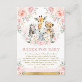 Oerwoud Dieren Roze Blush Floral Books voor Baby Informatiekaartje