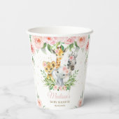 Oerwoud Dieren Roze Florence Baby shower Birthday Papieren Bekers (Achterkant)