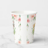 Oerwoud Dieren Roze Florence Baby shower Birthday Papieren Bekers (Links)