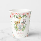 Oerwoud Dieren Roze Florence Baby shower Birthday Papieren Bekers (Voorkant)
