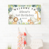 Oerwoud dieren Safari 1e verjaardag Welkomstfeest Spandoek (Insitu)