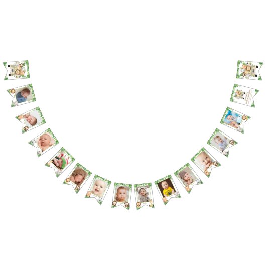 Oerwoud Dieren Safari 1ste verjaardag Foto Milesto Vlaggetjes (Alle)