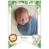 Oerwoud Dieren Safari 1ste verjaardag Foto Milesto Vlaggetjes (Tweede vlag)