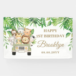 Oerwoud Dieren Safari Adventure Car Party Backdrop Spandoek