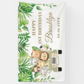 Oerwoud Dieren Safari Adventure Car Party Backdrop Spandoek (Verticaal)