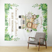 Oerwoud Dieren Safari Auto Baby shower Achtergrond Wandkleed (In Situ (horizontaal))