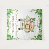Oerwoud Dieren Safari Auto Baby shower Achtergrond Wandkleed (Voorkant (horizontaal))