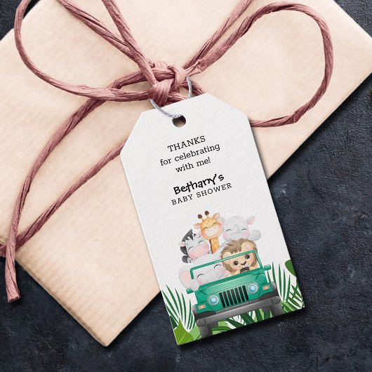 Oerwoud Dieren Safari Baby shower Cadeaulabel