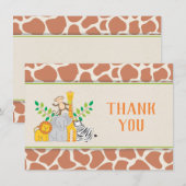 Oerwoud Dieren Safari Baby shower Hartelijk dank Bedankkaart (Voorkant / Achterkant)