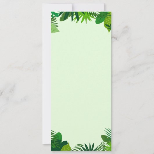 Oerwoud Dieren Safari Baby shower Kaart (Achterkant)