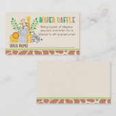 Oerwoud Dieren Safari Baby shower Luier Raffle Informatiekaartje (Voorkant / Achterkant)