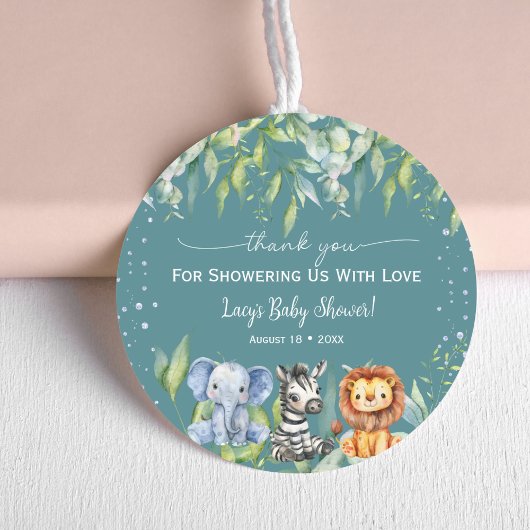 Oerwoud Dieren Safari Baby shower Ronde Sticker