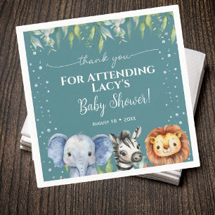 Oerwoud Dieren Safari Baby shower Servet