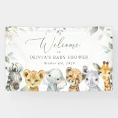 Oerwoud dieren, safari, Baby shower welkom Spandoek (Horizontaal)