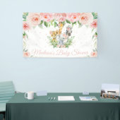 Oerwoud Dieren Safari Blush Pink Floral Backdrop B Spandoek (Beurs)