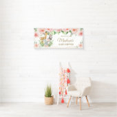 Oerwoud Dieren Safari Blush Pink Floral Backdrop Spandoek (Insitu)