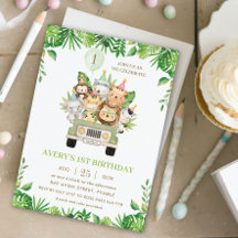 Oerwoud Dieren Safari Car Greenery 1e verjaardag