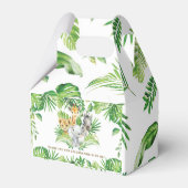 Oerwoud Dieren Safari Greenery 1st Birthday Shower Bedankdoosjes (Achterkant)