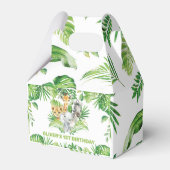 Oerwoud Dieren Safari Greenery 1st Birthday Shower Bedankdoosjes (Voorkant Zijde)